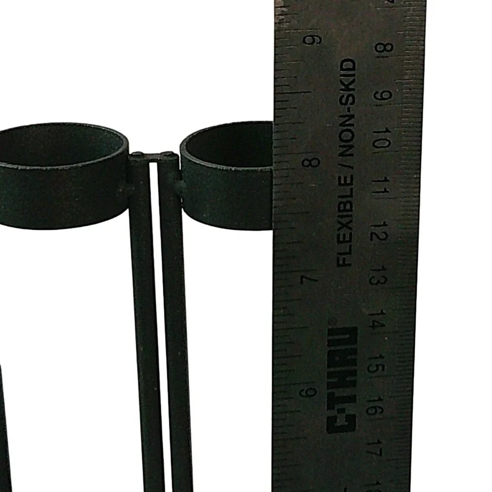 Metal Hinged Tube Vase Holder Stand Black 6 Slot Propagation Base
